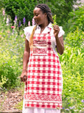 April Cornell Charm Jacquard Chef Apron - Red