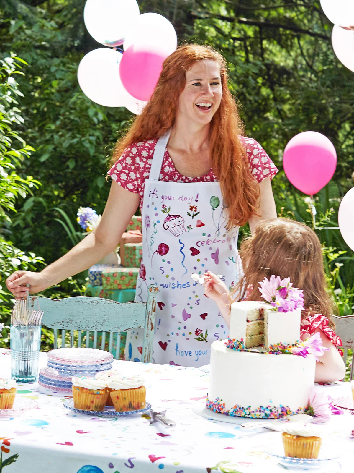 April Cornell Happy Birthday Watercolor Chef Apron