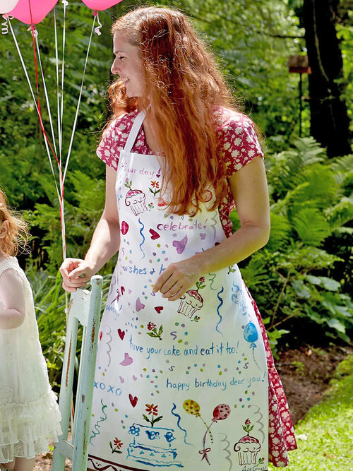 April Cornell Happy Birthday Watercolor Chef Apron