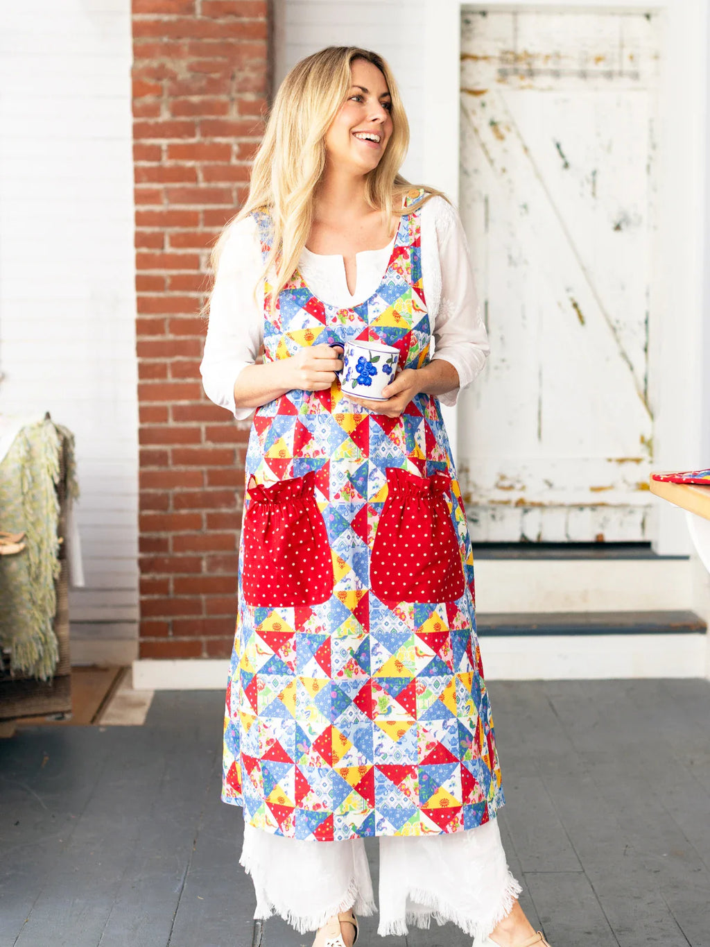 April Cornell Primary Patchwork Apron - Multi