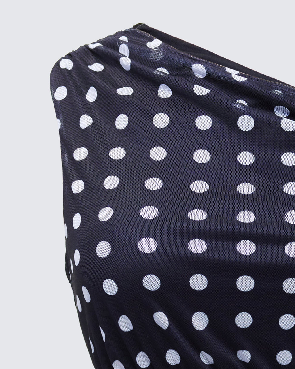 Finesse Ariana Black Polka Mesh Off Shoulder Top