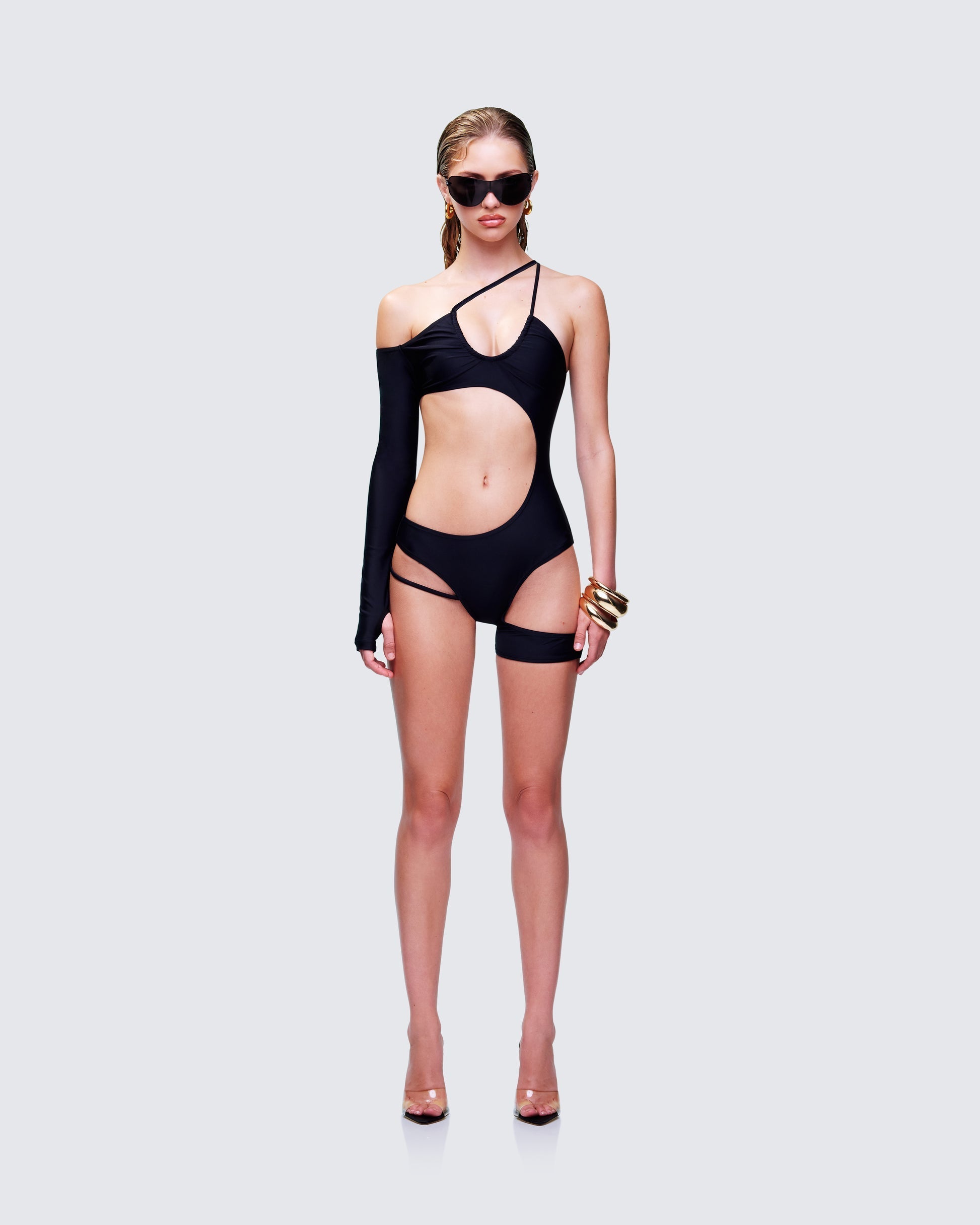 Finesse Astra Black Cut Out Swimsuit