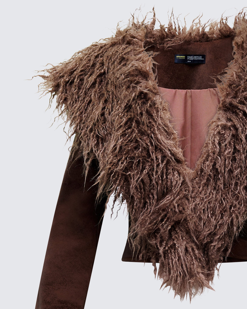 Finesse Athena Brown Fur Lapel Jacket
