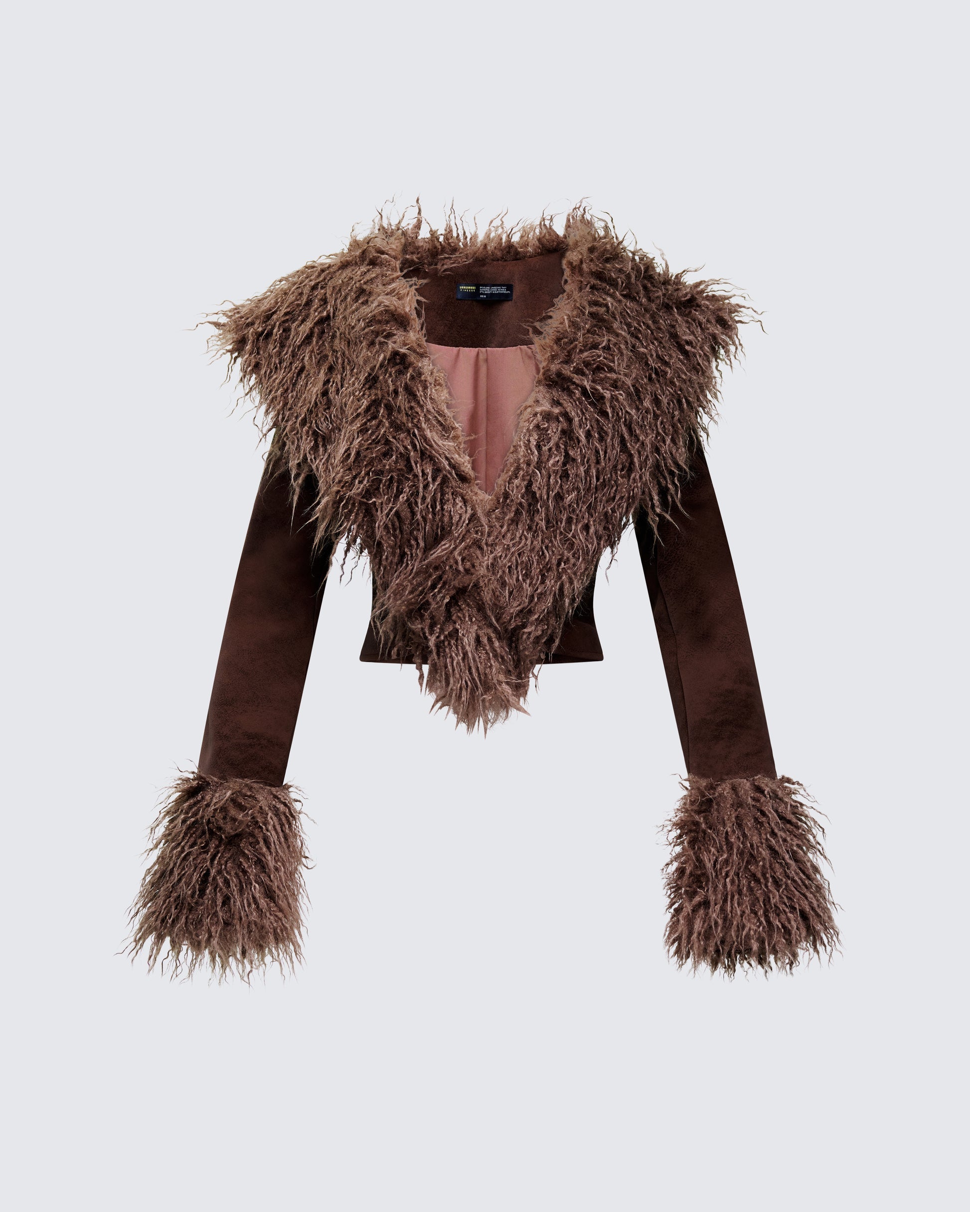 Finesse Athena Brown Fur Lapel Jacket