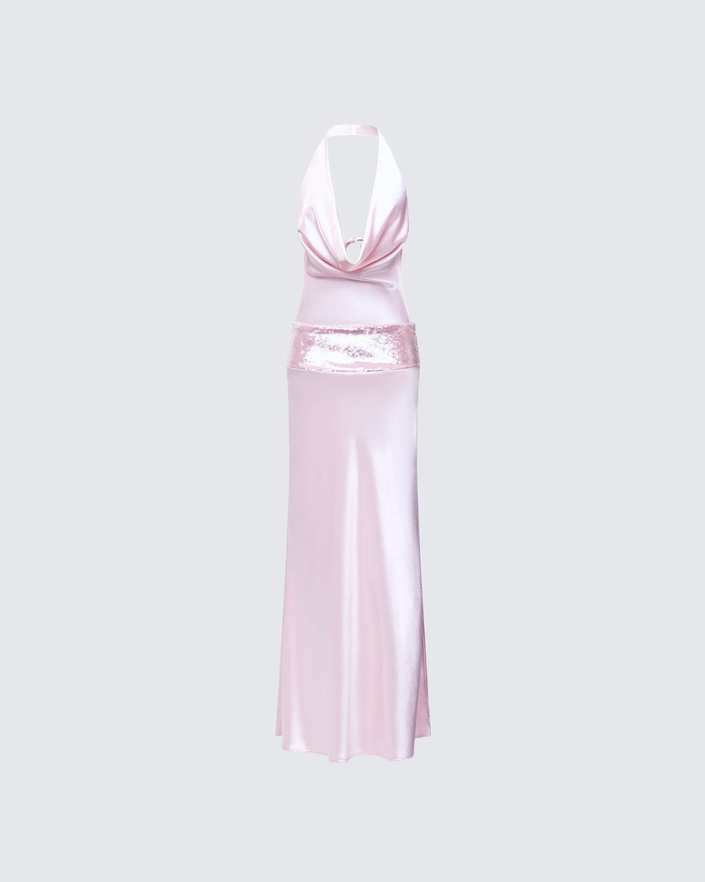 Finesse Athena Pink Sequin Open Back Maxi Dress