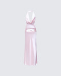 Finesse Athena Pink Sequin Open Back Maxi Dress