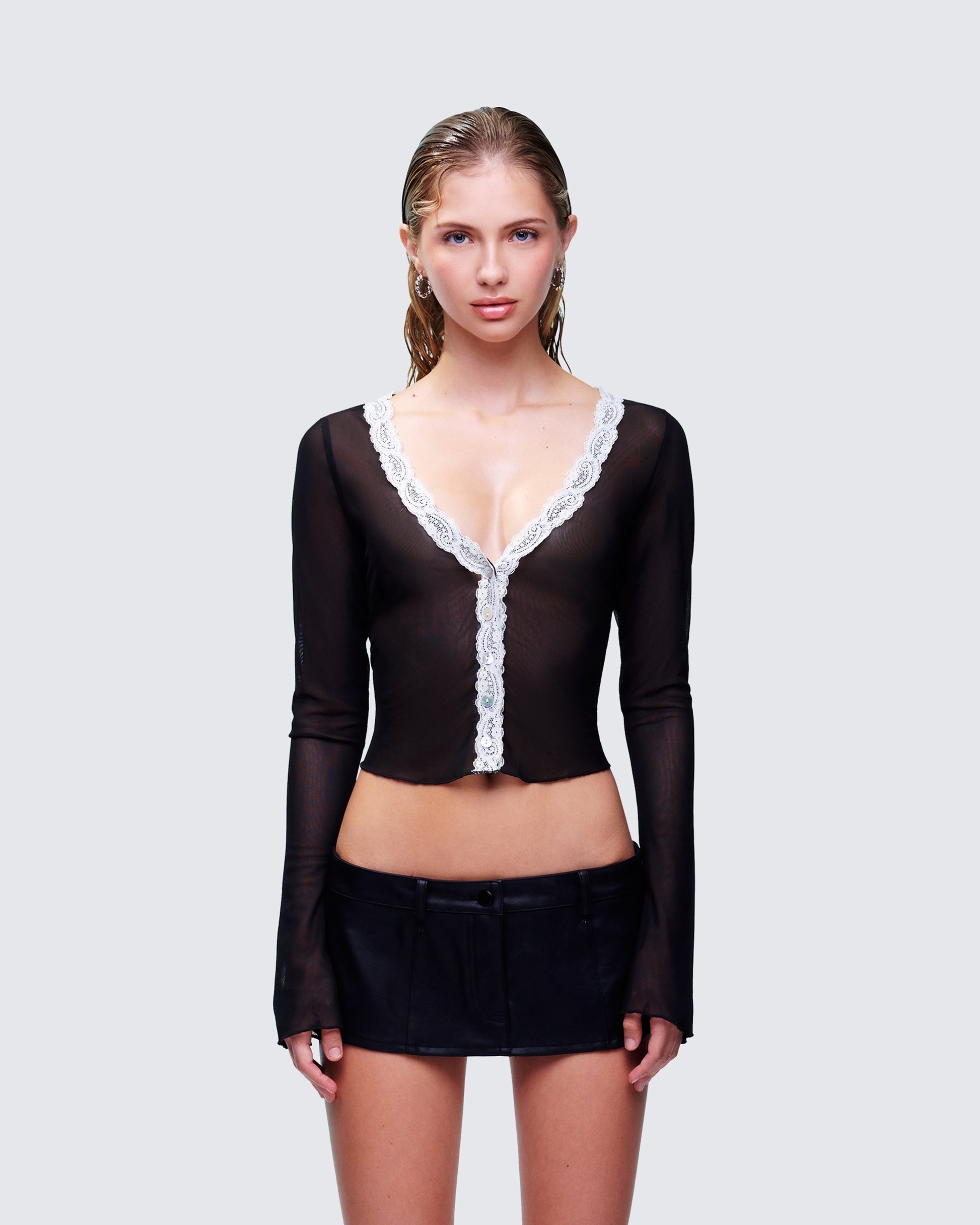 Finesse Aurelia Long Sleeve Mesh Top