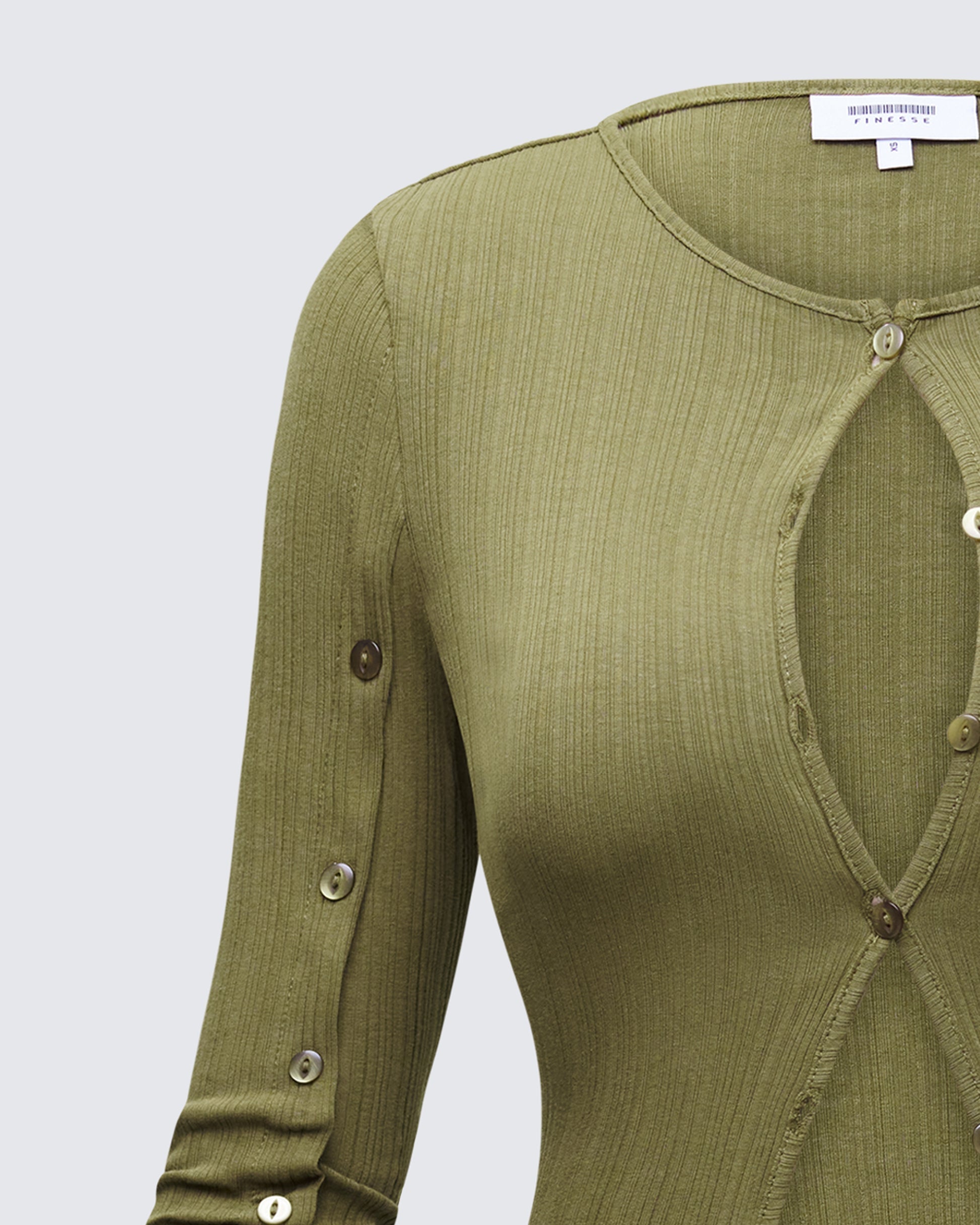 Finesse Aven Olive Texture Button Up Shirt