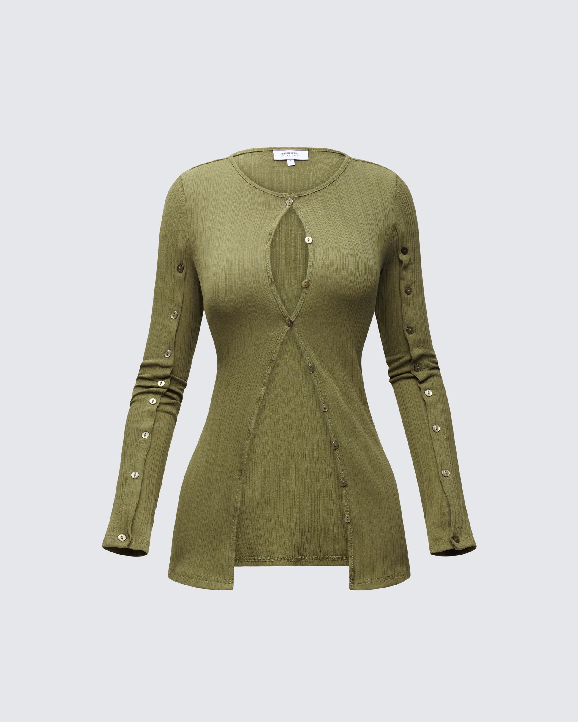 Finesse Aven Olive Texture Button Up Shirt