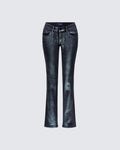 Finesse Averi Black Denim Foil Graphic Jeans