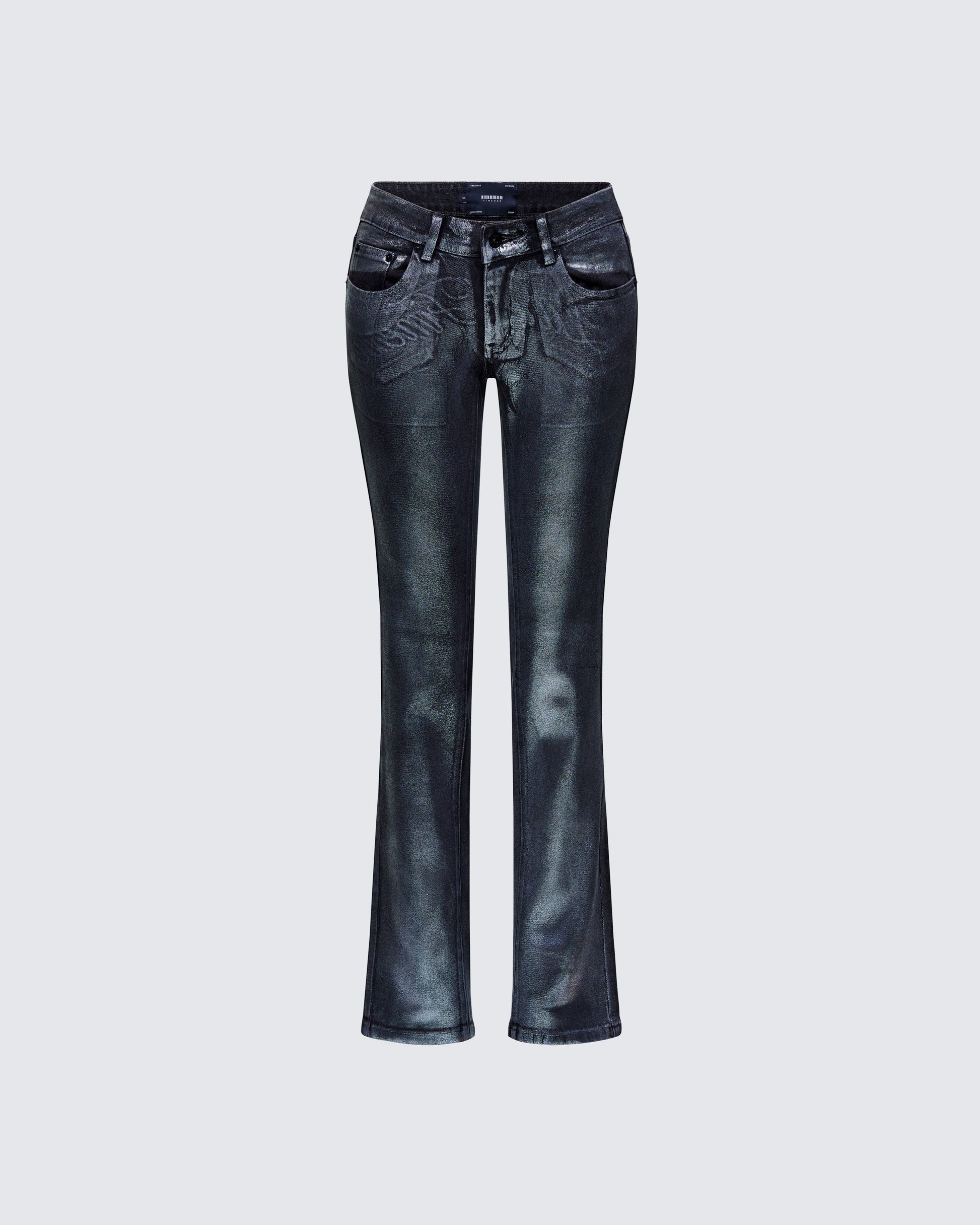 Finesse Averi Black Denim Foil Graphic Jeans