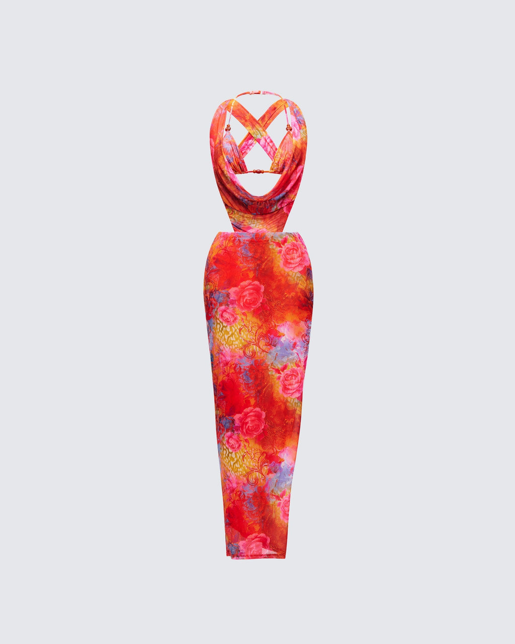 Finesse Aviella Multi Cowl Neck Maxi Dress