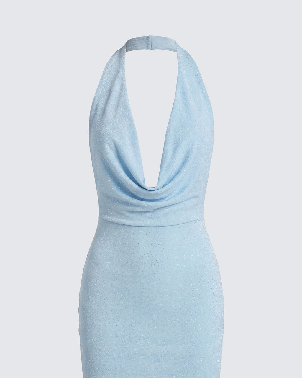 Finesse Akimi Blue Sparkle Halter Mini Dress