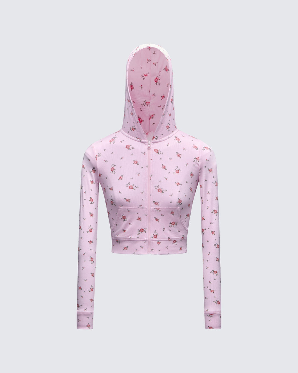 Finesse Ariel Multi Zip Up Shrunken Hoodie