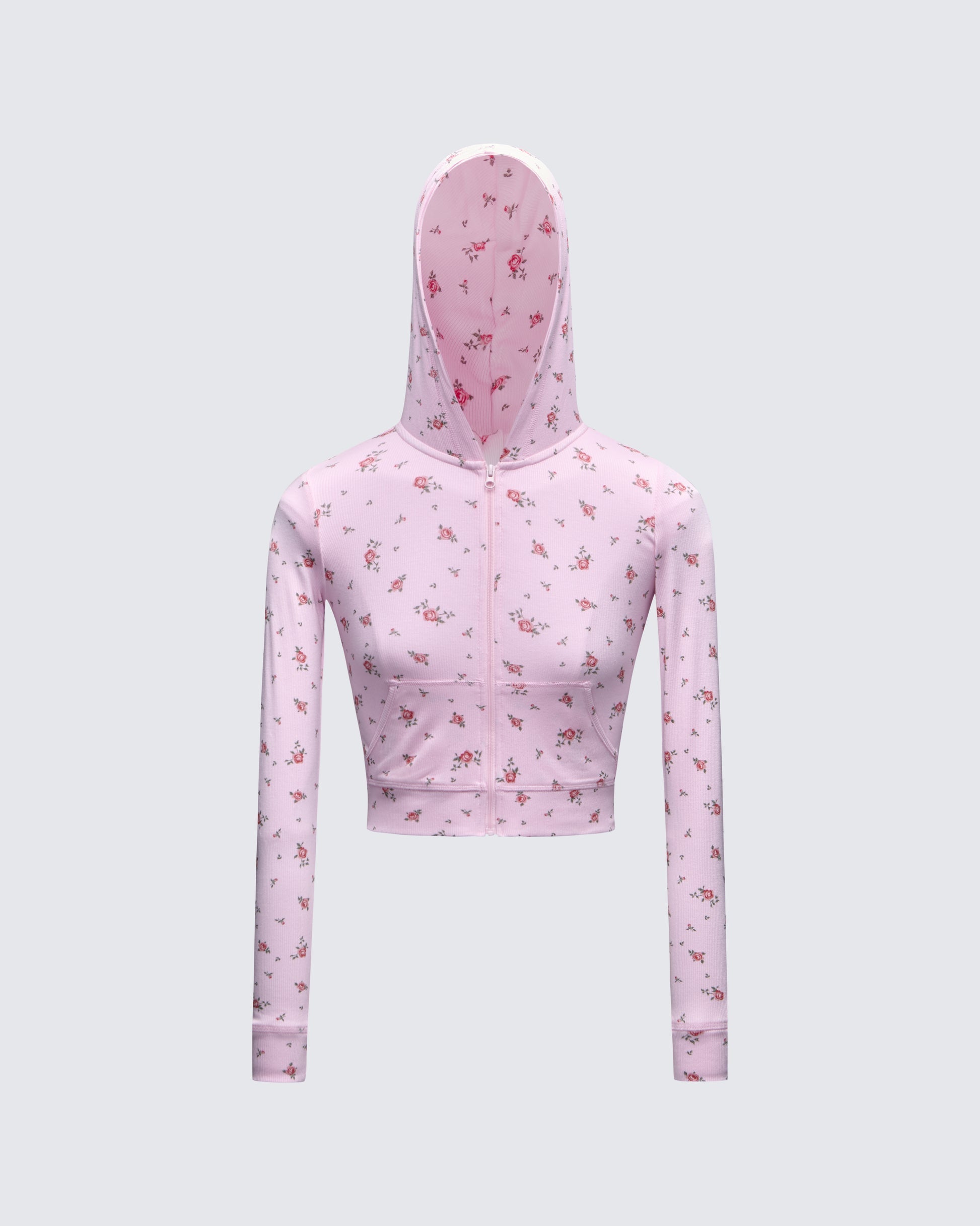 Finesse Ariel Multi Zip Up Shrunken Hoodie