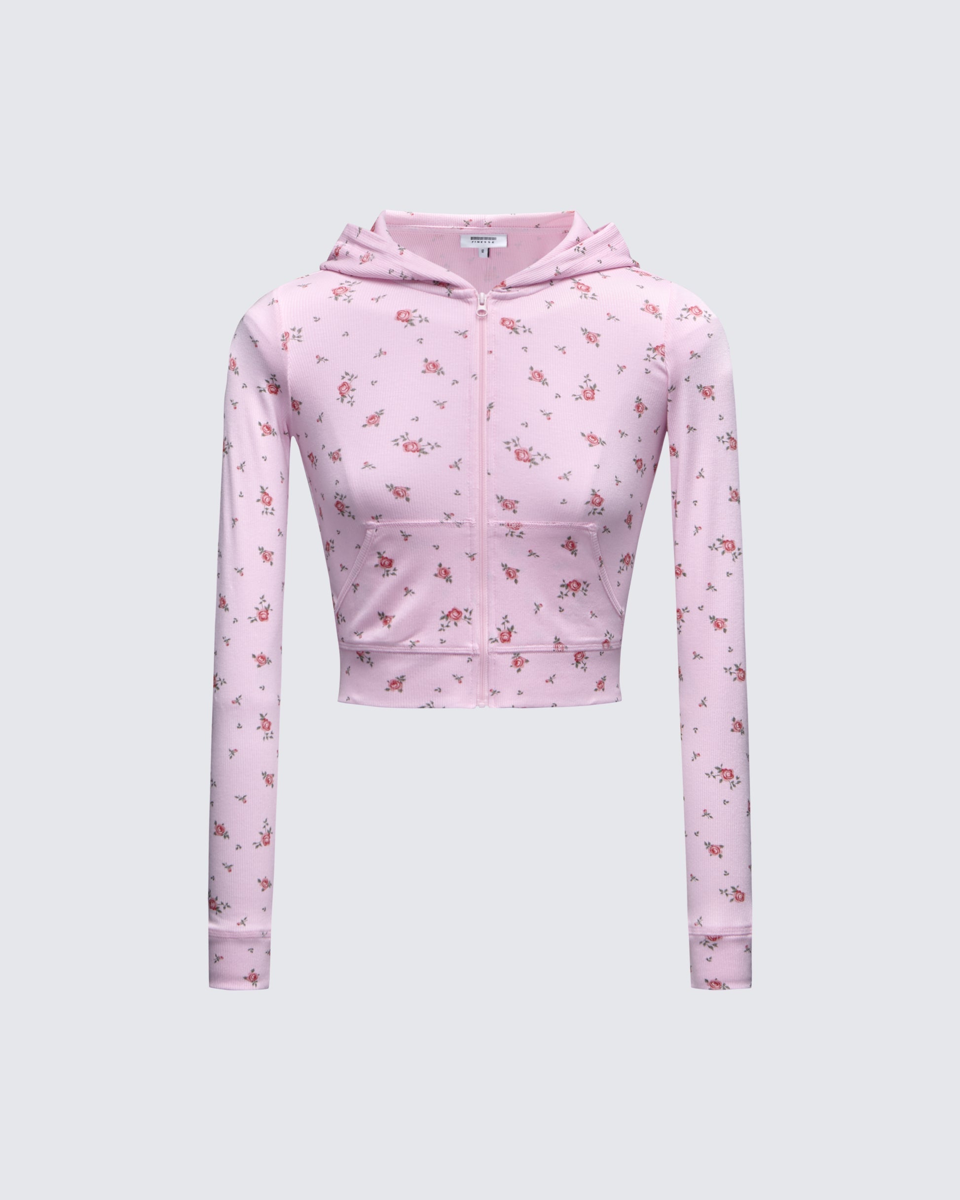 Finesse Ariel Multi Zip Up Shrunken Hoodie