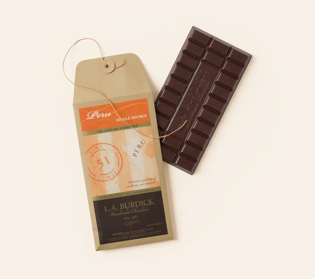 L.A. Burdick Chocolates Single Source Peru Dark Chocolate Bar