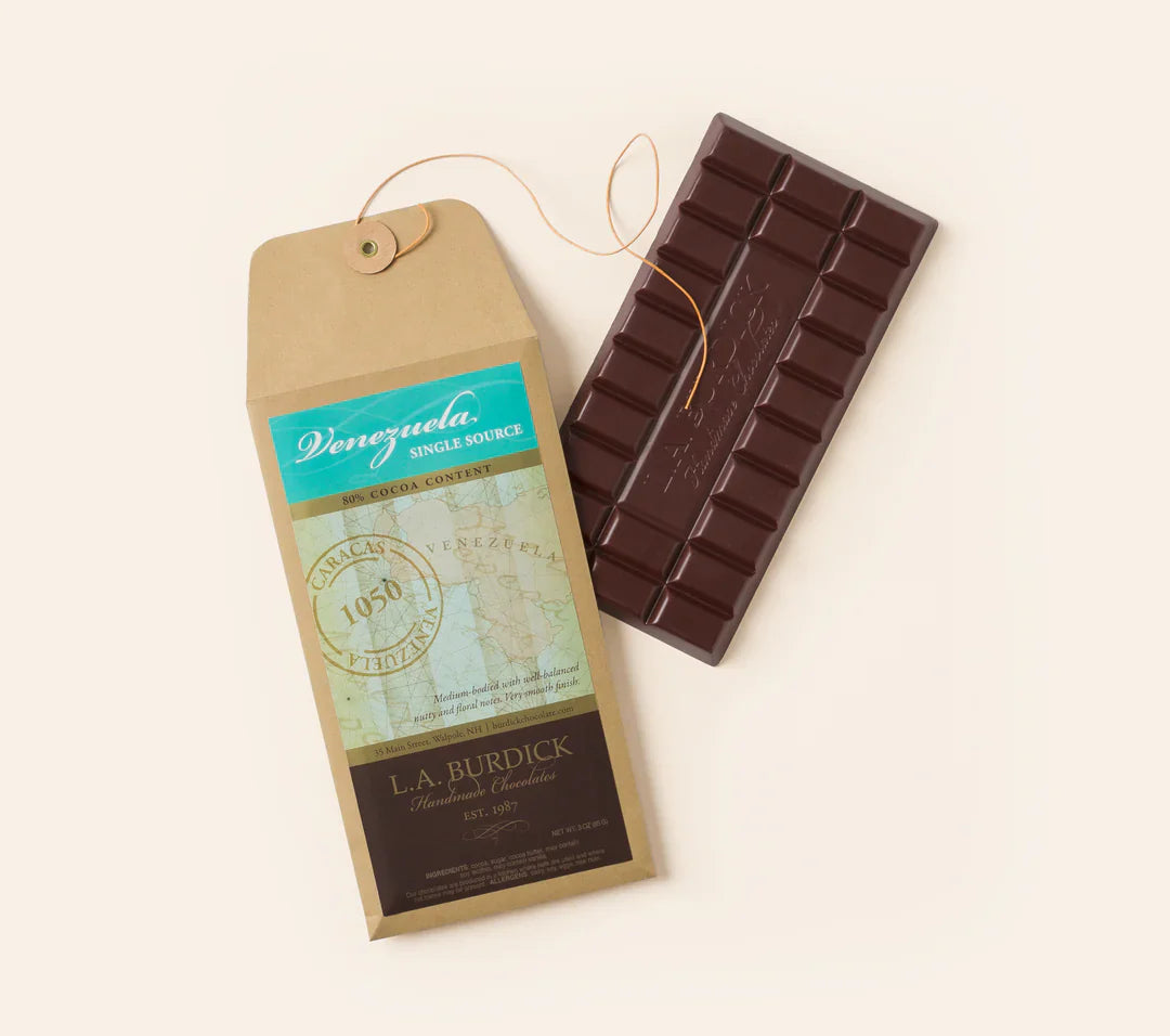 L.A. Burdick Chocolates Single Source Venezuela Dark Chocolate Bar, 80%