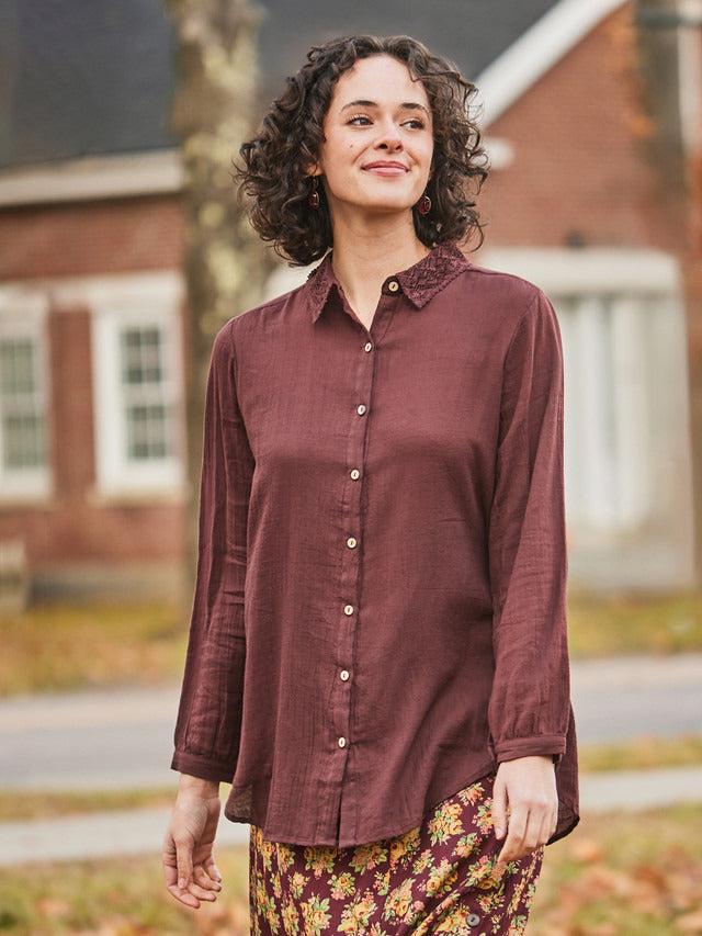 April Cornell Bostonian Blouse - Decadent Chocolate