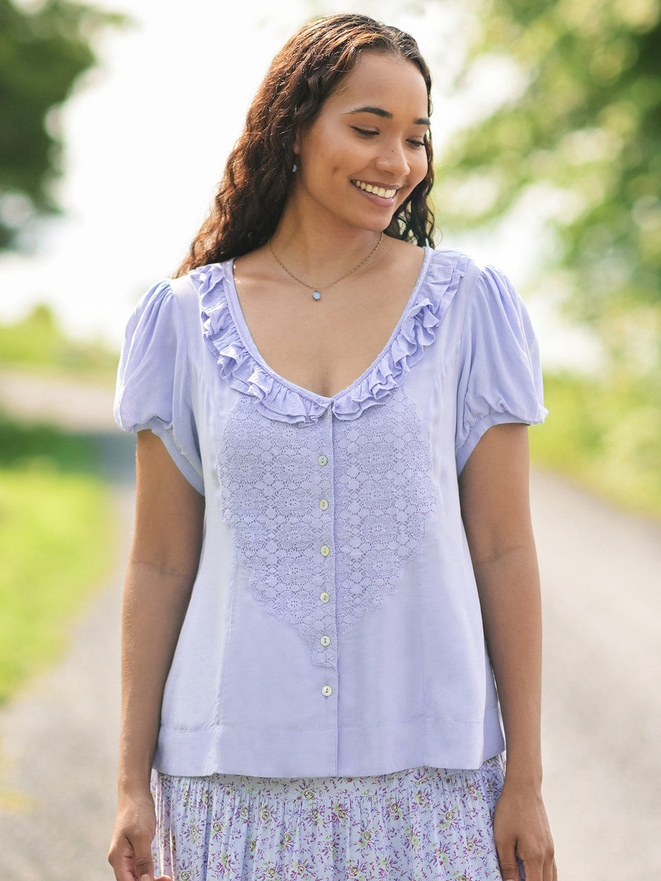 April Cornell Masterpiece Blouse - Periwinkle