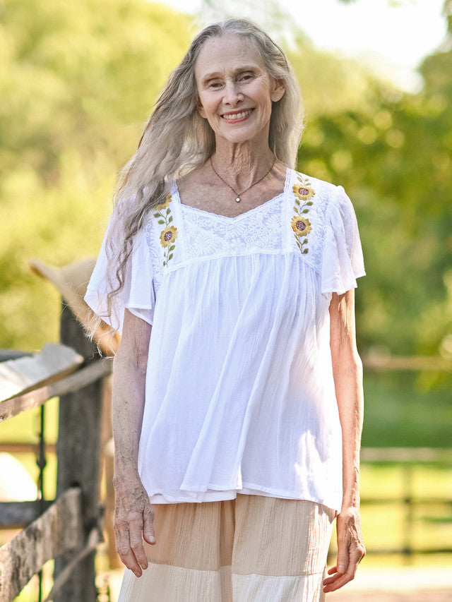 April Cornell Country Road Blouse - White