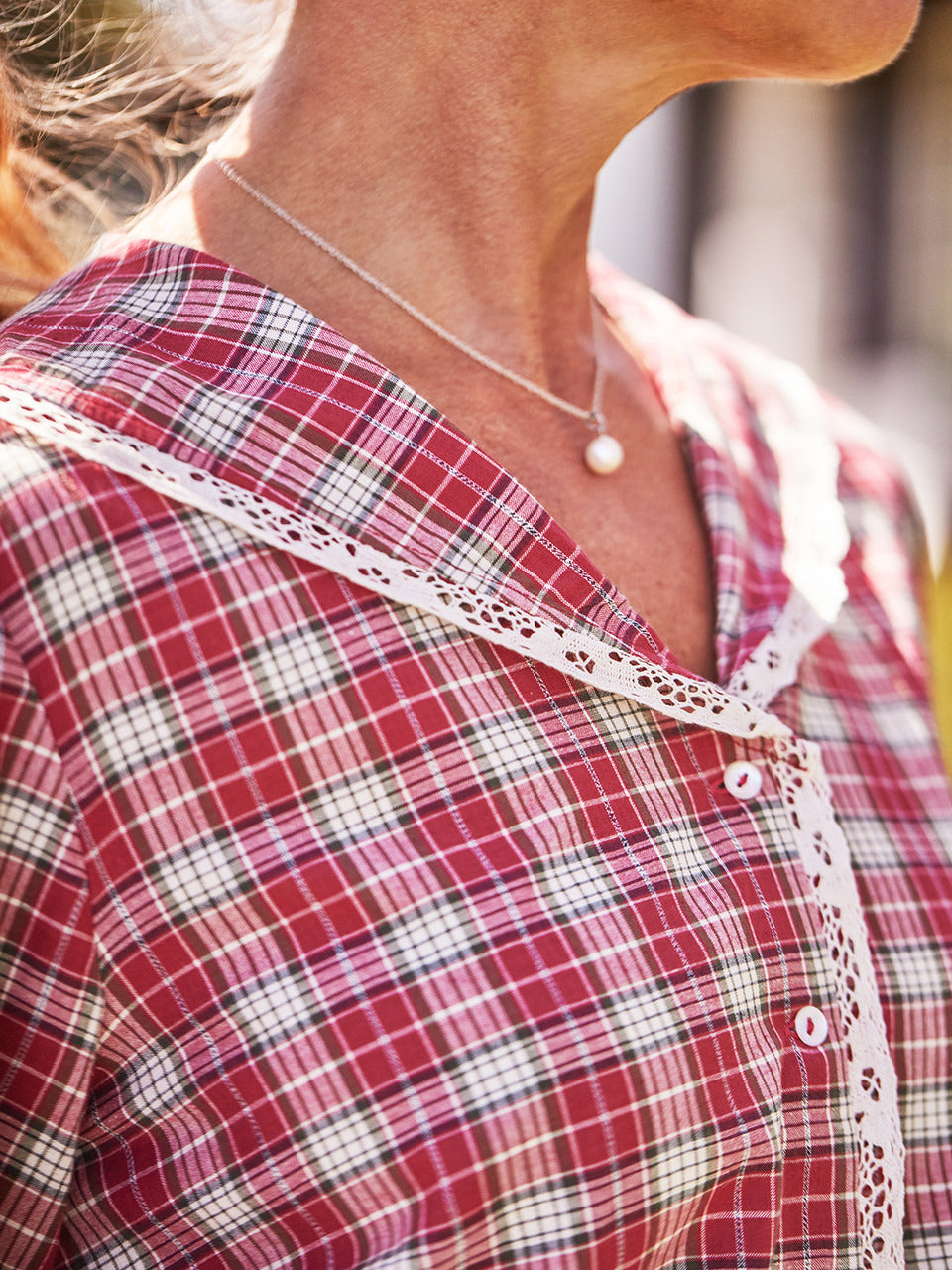April Cornell Crumpet Plaid Blouse