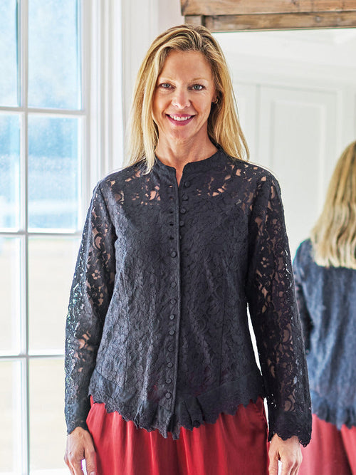 April Cornell Operetta Lace Blouse - Black