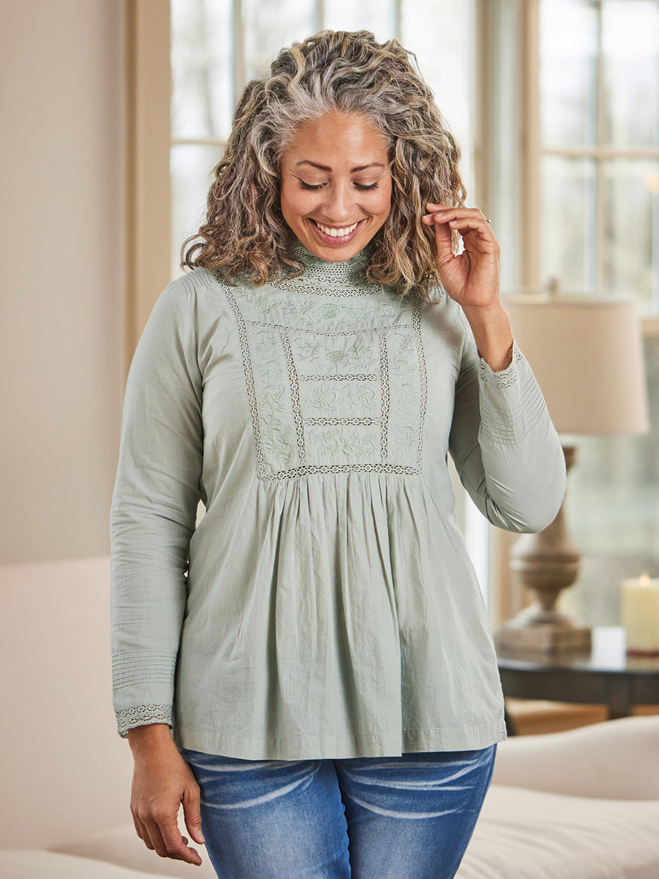 April Cornell Heirloom Blouse - Sage