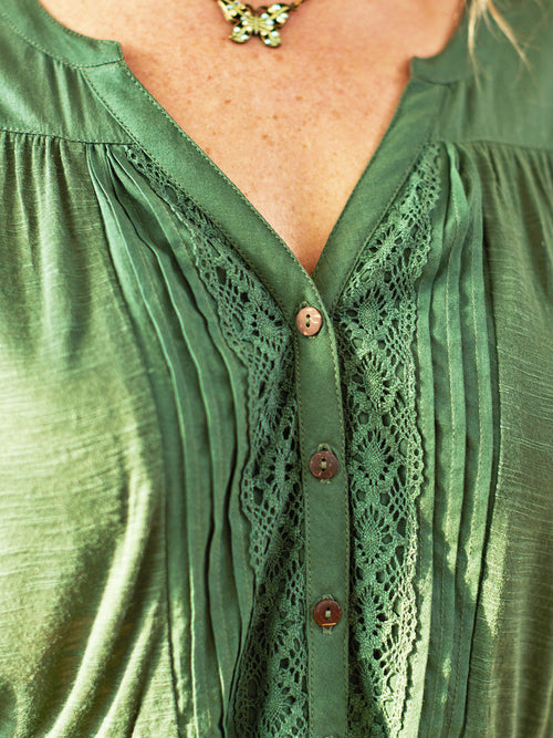 April Cornell Merryman Blouse - Forest Green