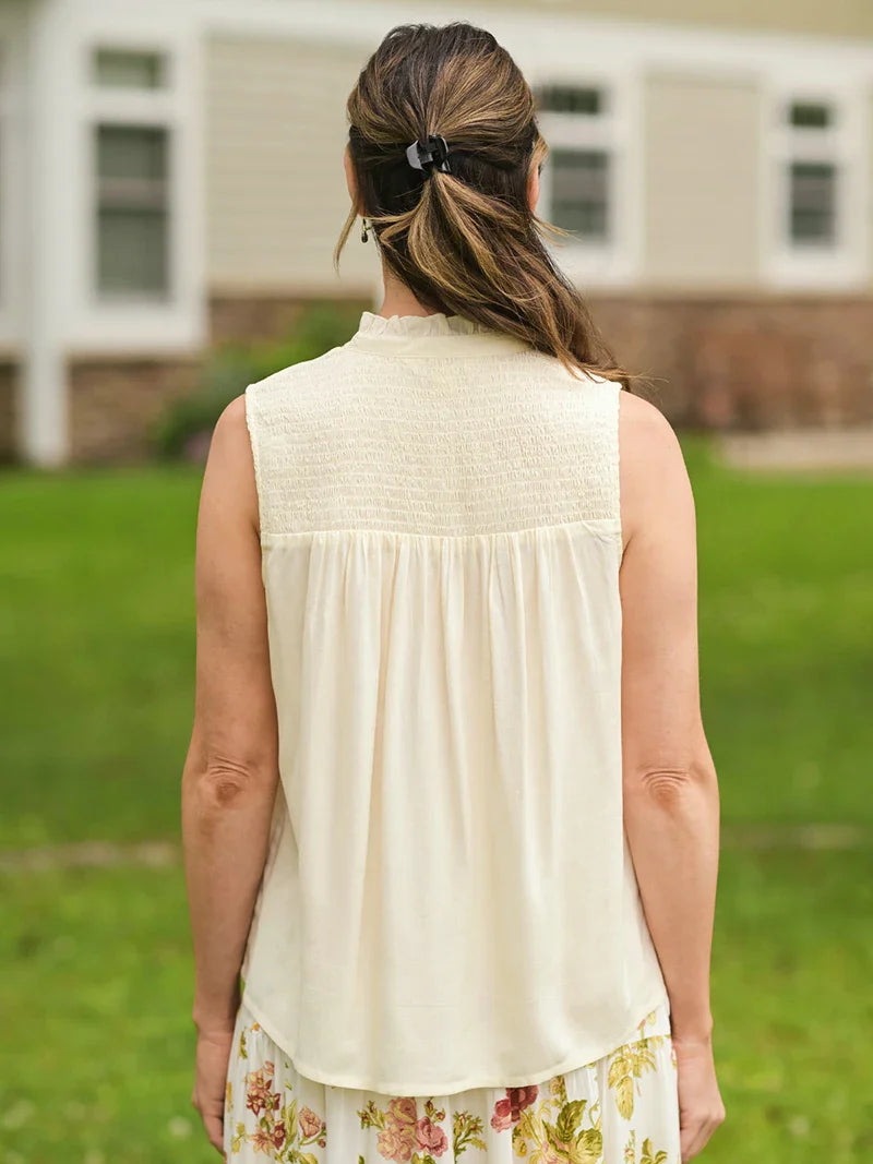 April Cornell Emma Sleeveless Blouse - Ecru