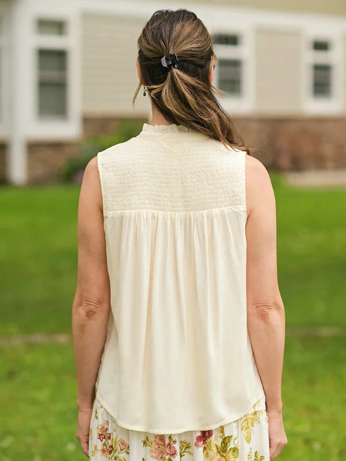 April Cornell Emma Sleeveless Blouse - Ecru
