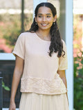 April Cornell Coastal Stroll Blouse - Parchment
