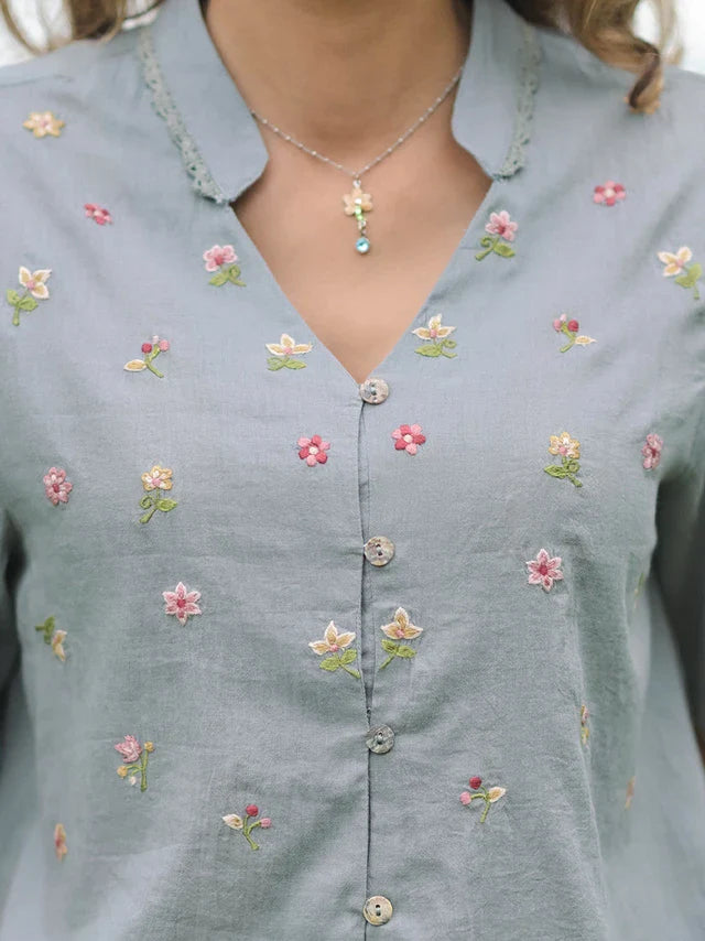 April Cornell Annie Blouse - Grey
