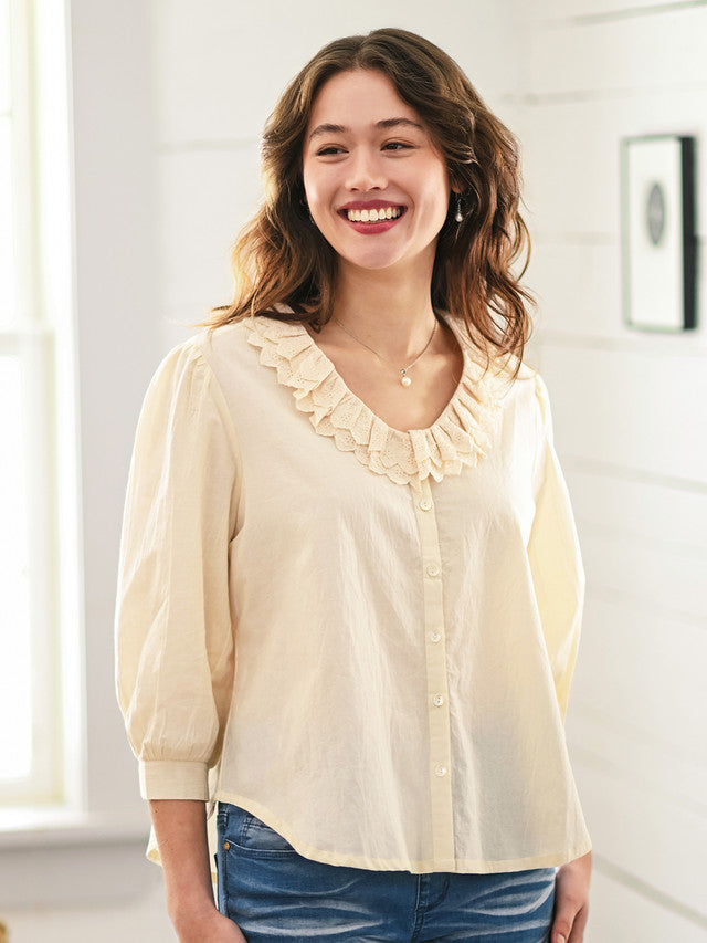 April Cornell Jamie Ruffle Blouse - Ecru