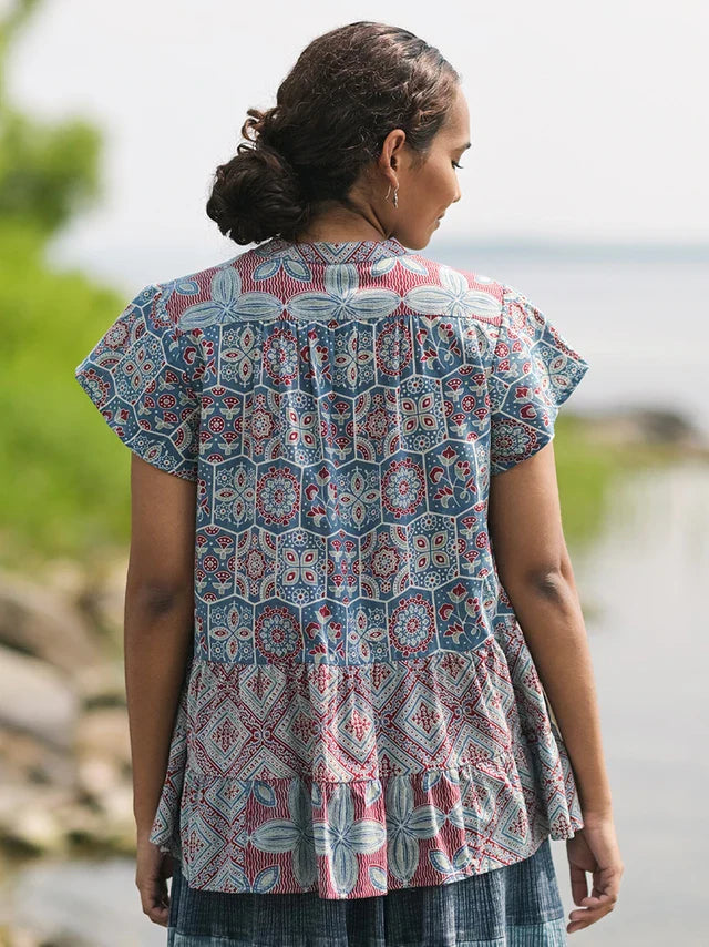 April Cornell Ancient Indigo Craft Blouse - Indigo