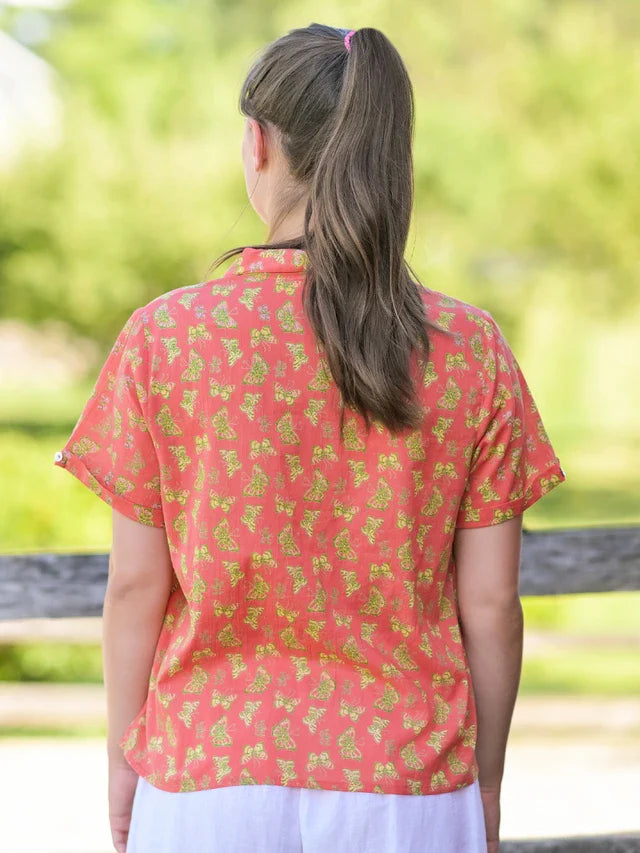 April Cornell Papillon Blouse - Coral
