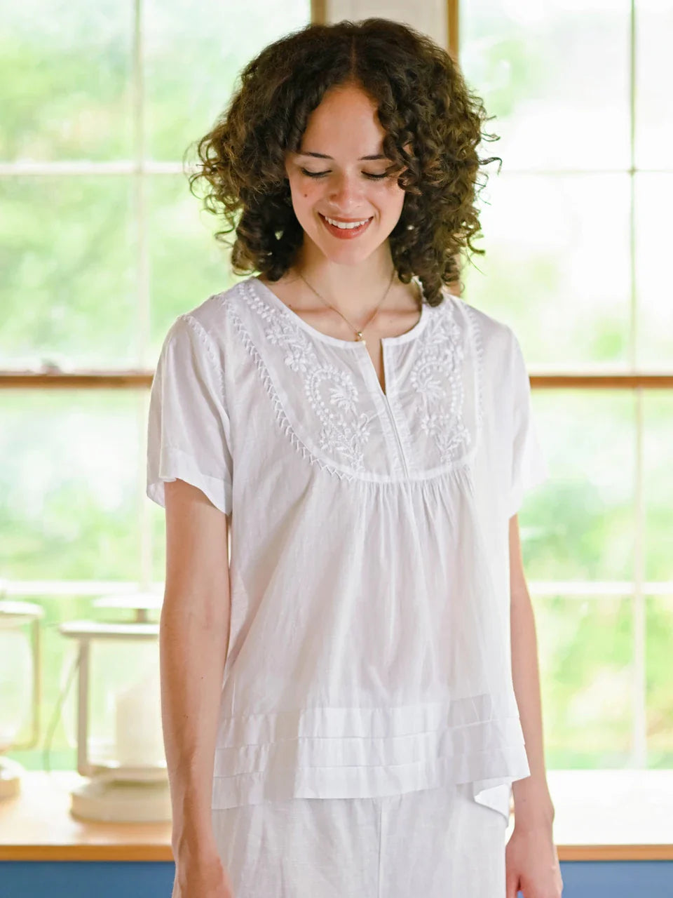 April Cornell Camellia Blouse - White