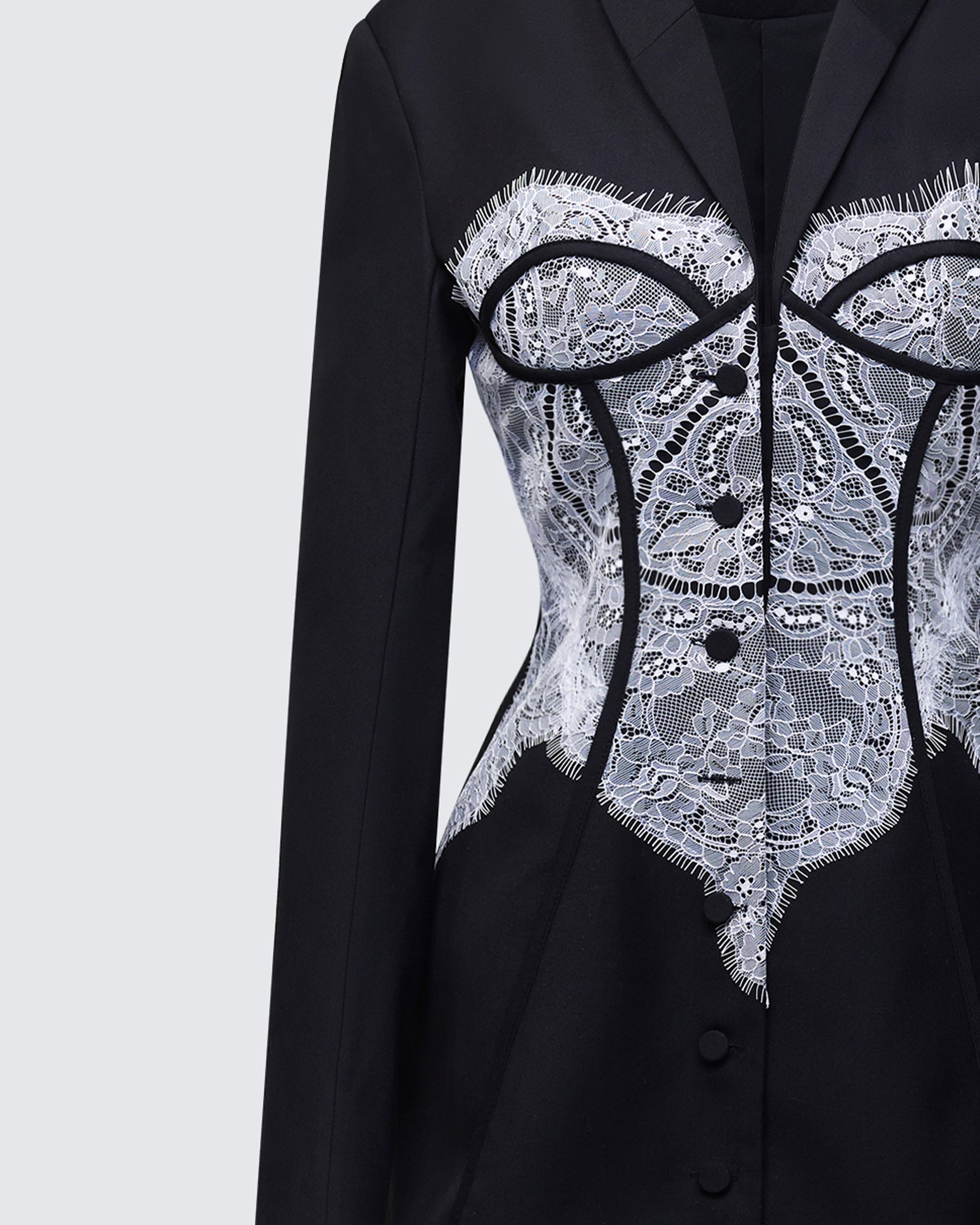 Finesse Brinley Blazed Lace Corseted Blazer