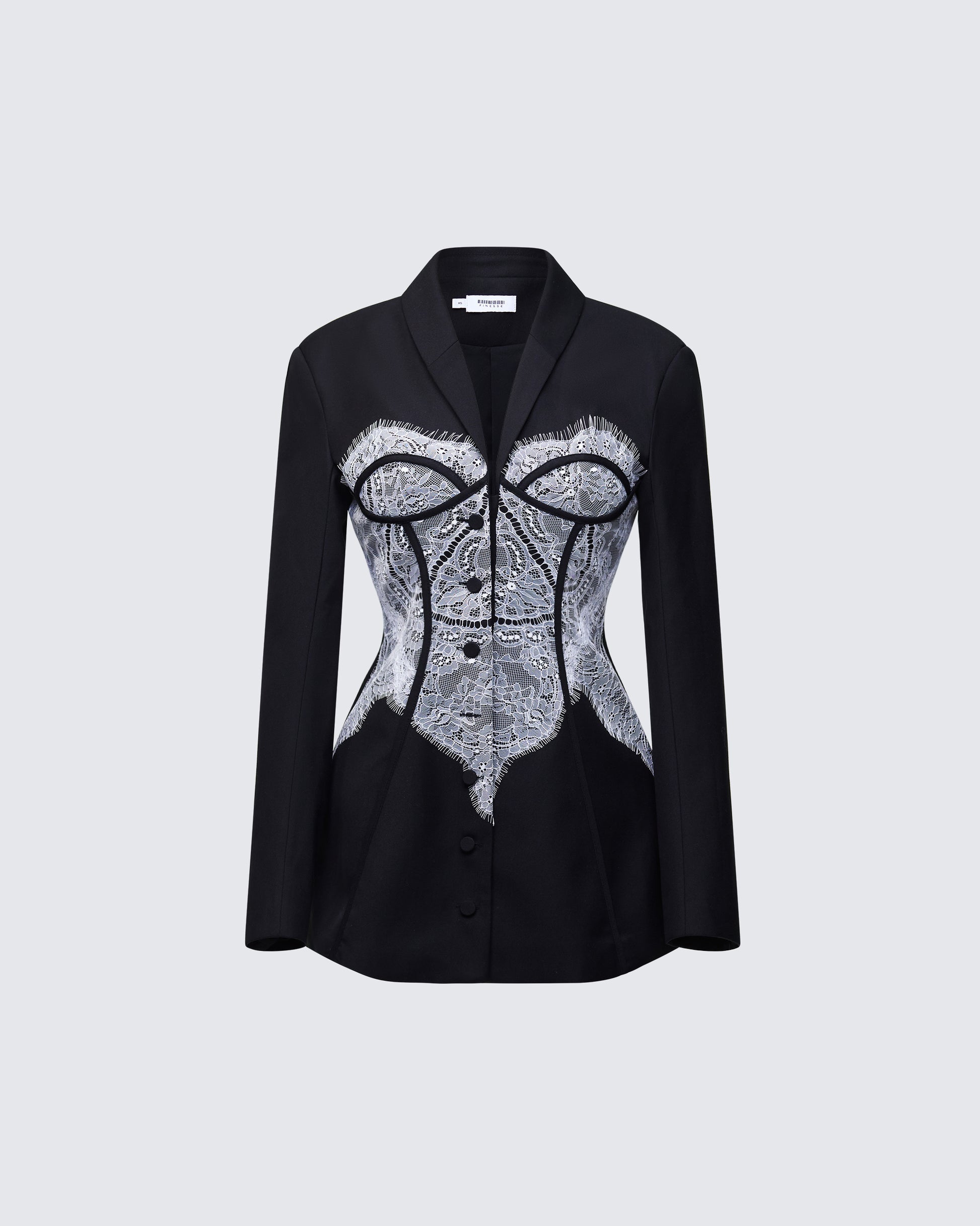 Finesse Brinley Blazed Lace Corseted Blazer