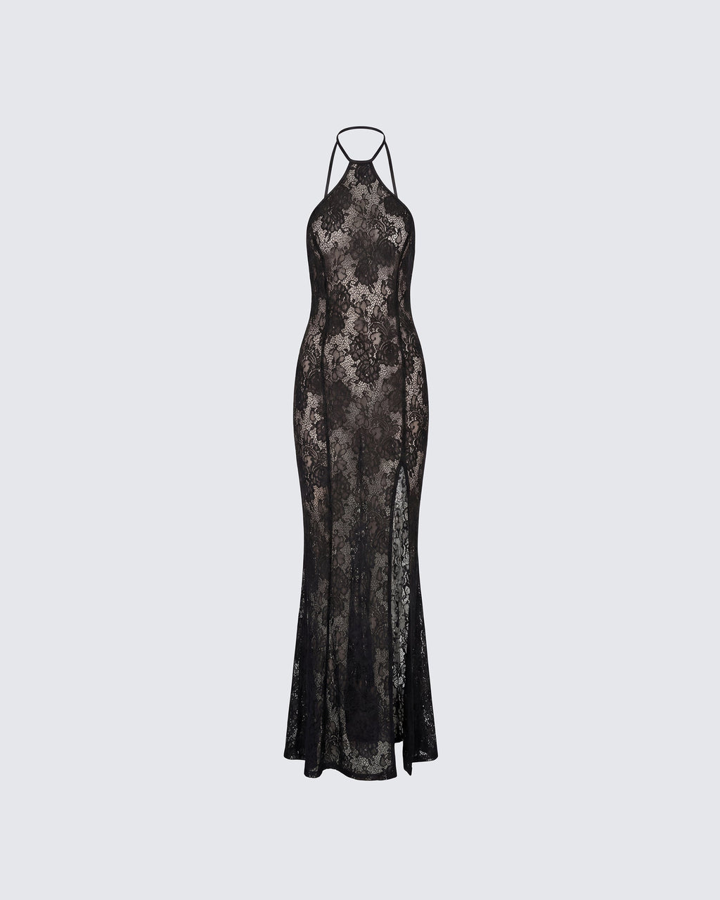 Finesse Babette Black Lace Sheer Maxi Dress