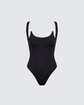 Finesse Beth Black Clear Strap Swim Suit