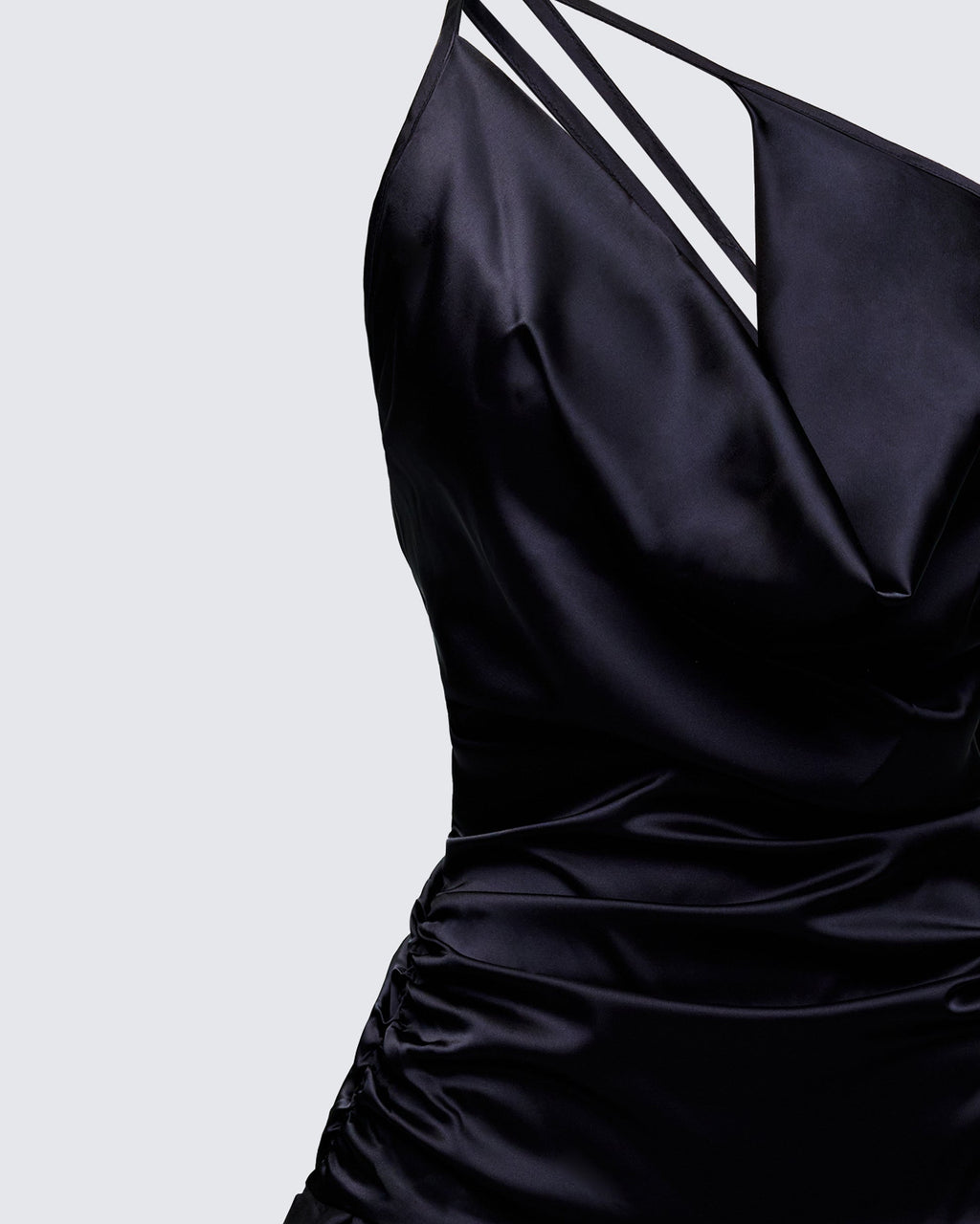 Finesse Candelaria Black Asymmetric Ruffle Mini Dress