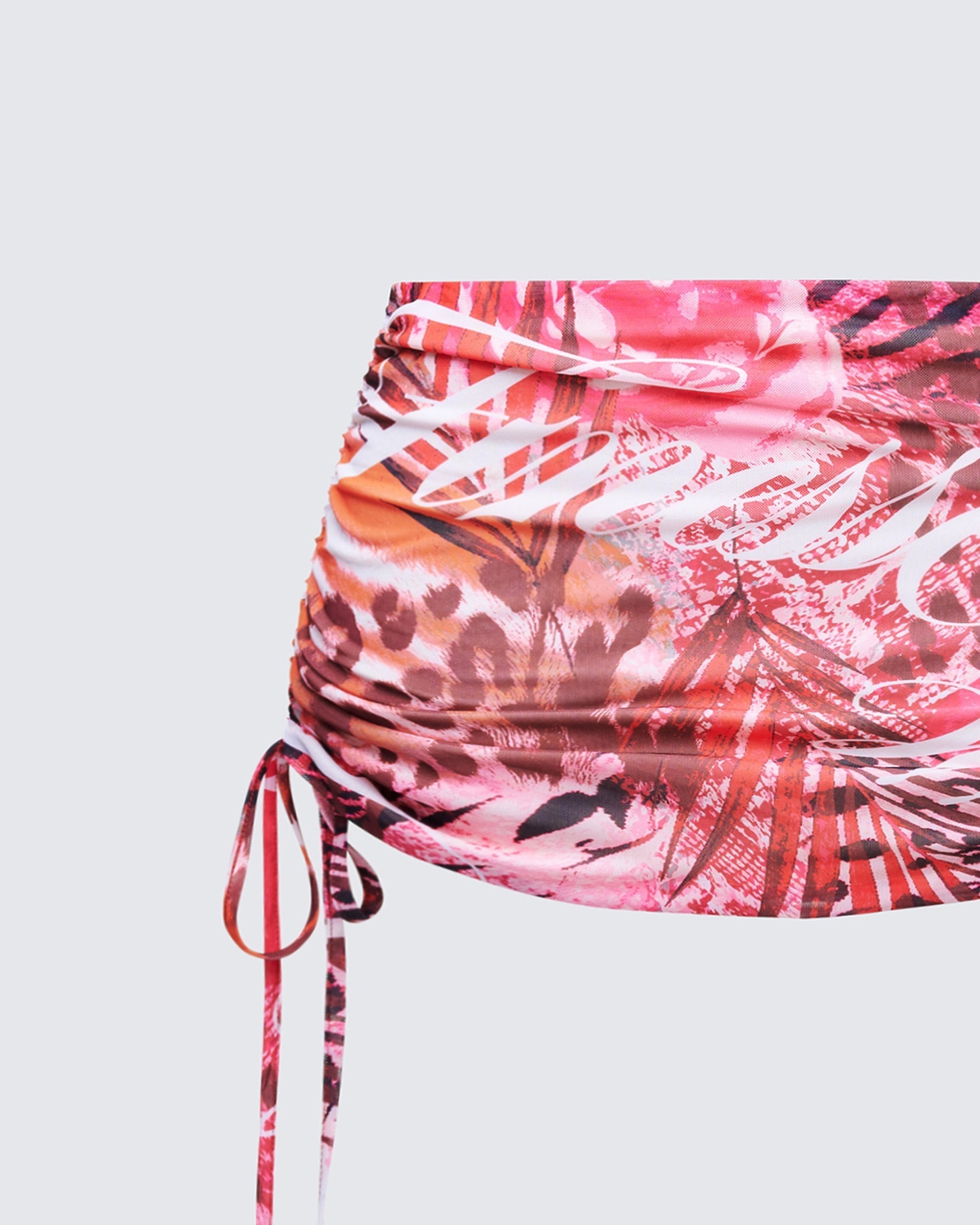 Finesse Cece Printed Ruched Mini Skirt