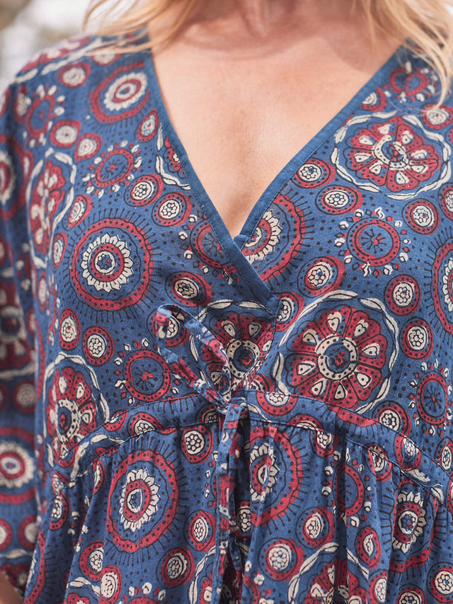 April Cornell Meditation Caftan - Indigo Red