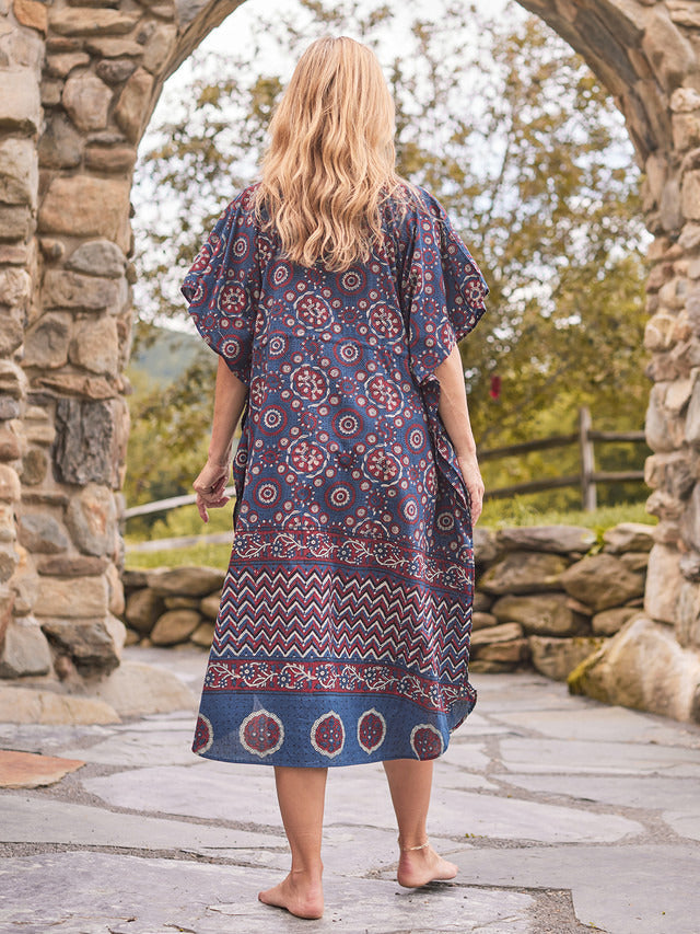 April Cornell Meditation Caftan - Indigo Red