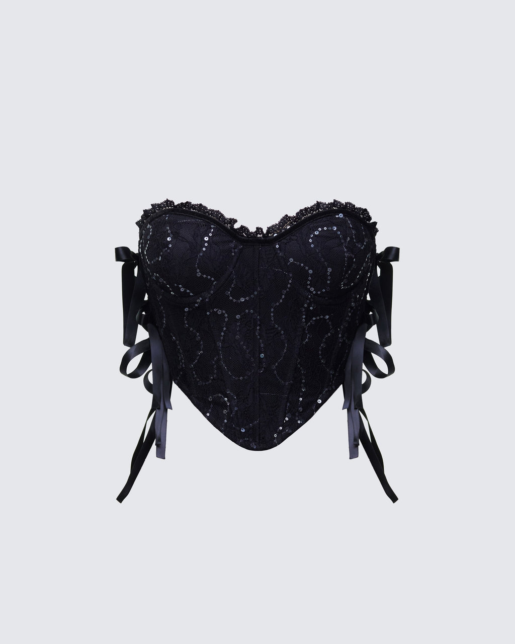 Finesse Cinday Sequin Side Tie Corset