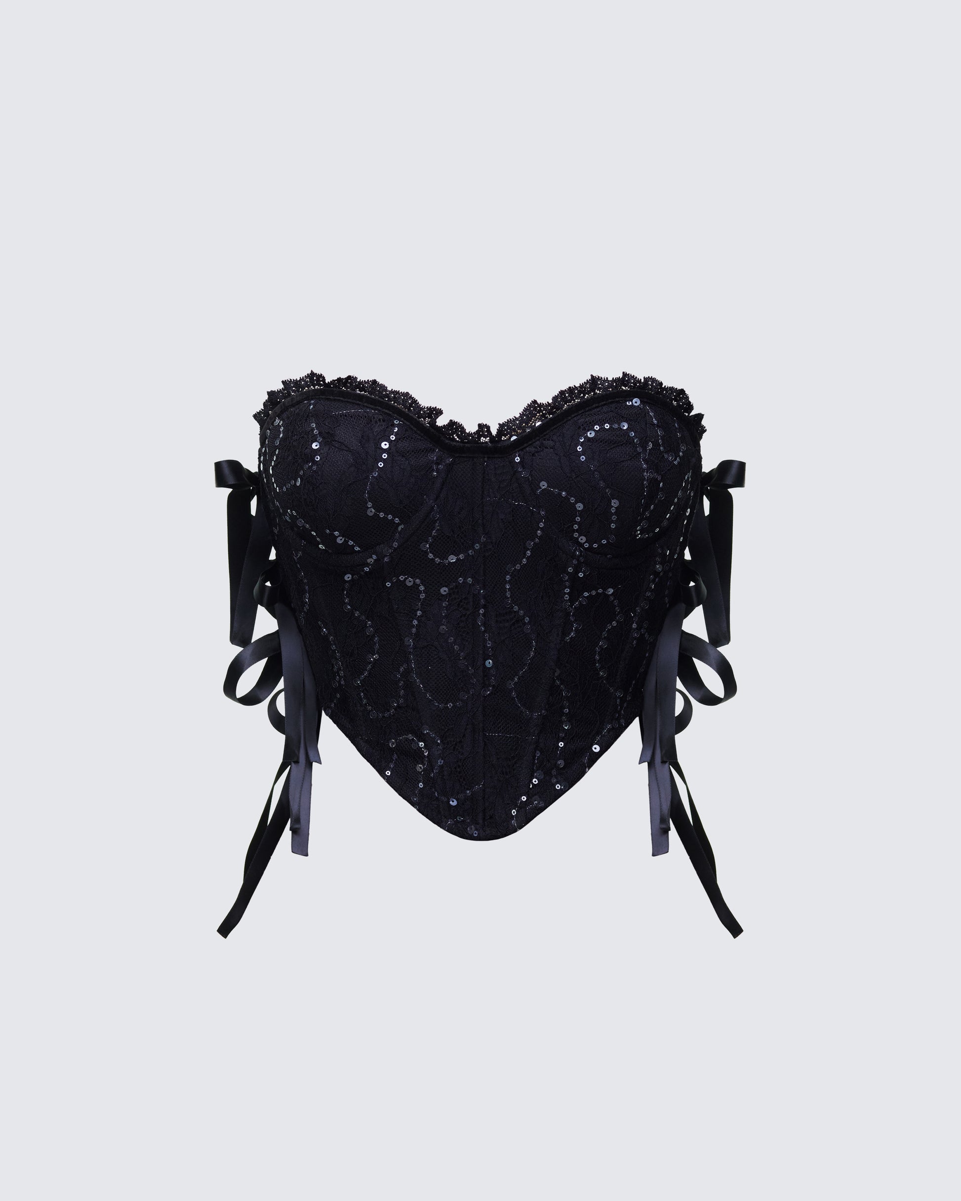 Finesse Cinday Sequin Side Tie Corset