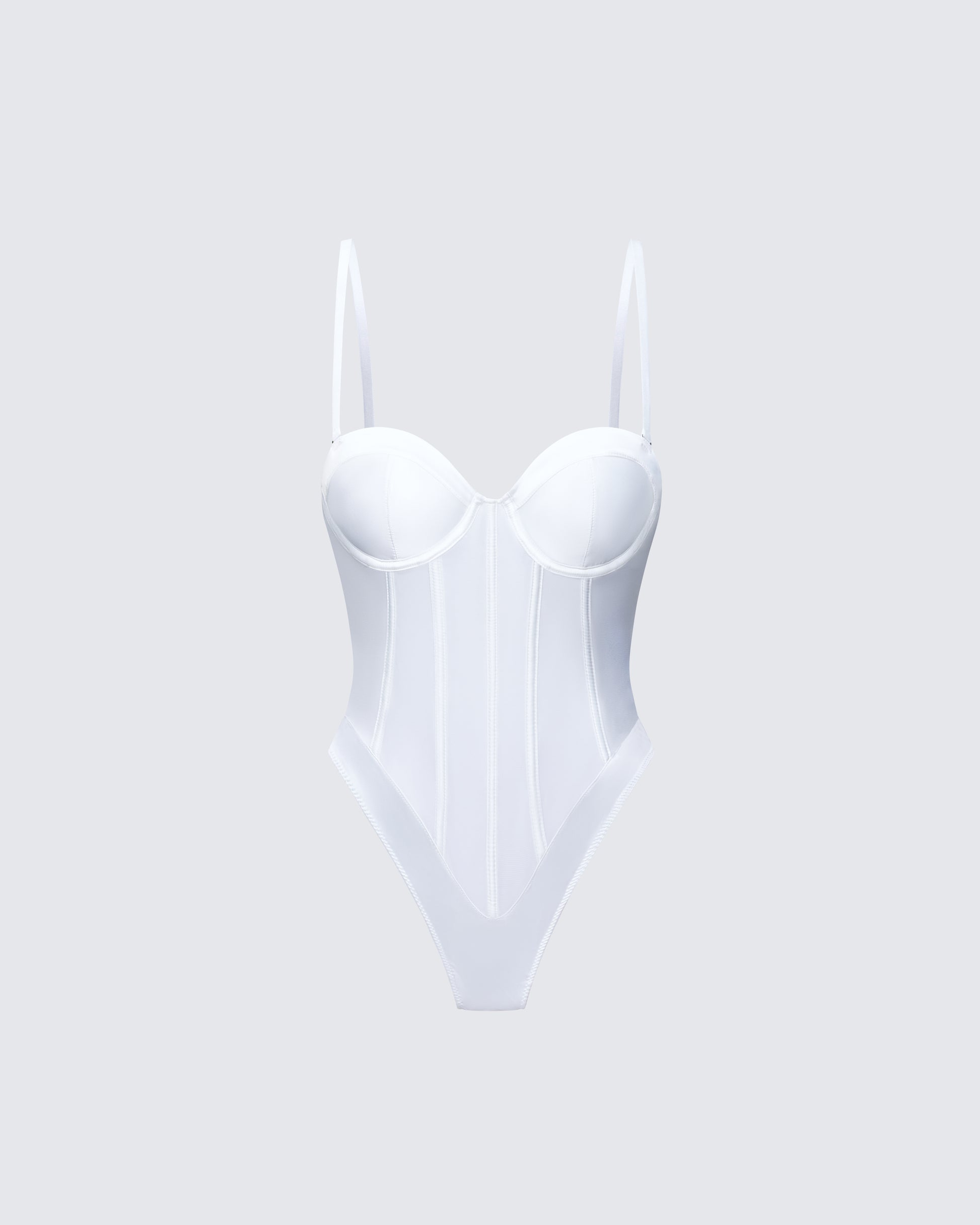 Finesse Cinderella Mesh Detachable Strap Bodysuit