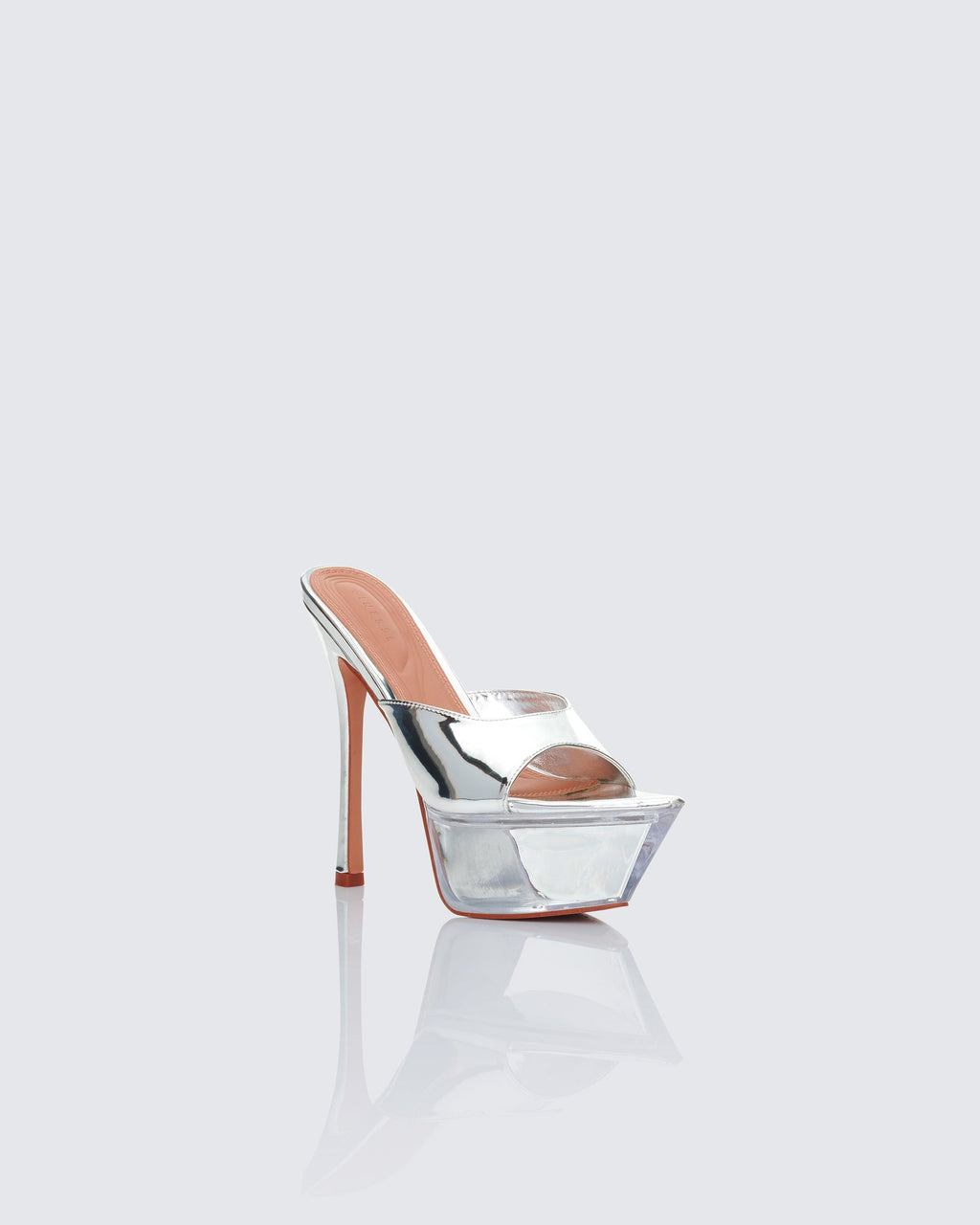 Finesse Clover Clear Perspex Pointed Platform Mules