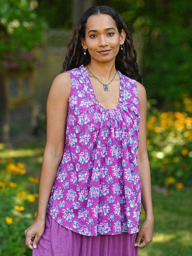 April Cornell Elizabeth's Garden Blouse - Purple Orchid